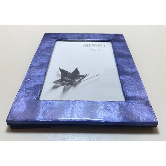 Vintage Midwest of Cannon Falls Blue Textured Stone Photo Frame 5” by 7” NOS - Picture 3 of 11